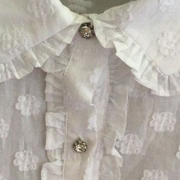 Zara  top white balloon short sleeve blouse - Picture 2 of 5